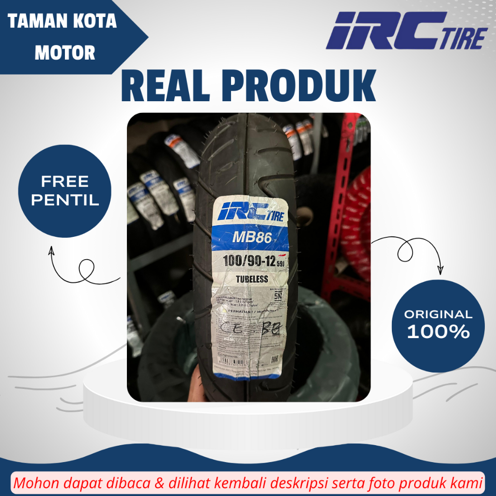 Jual IRC MB86 100/90-12 Ban Tubeless TL/ Ban Motor Metic Medium ...