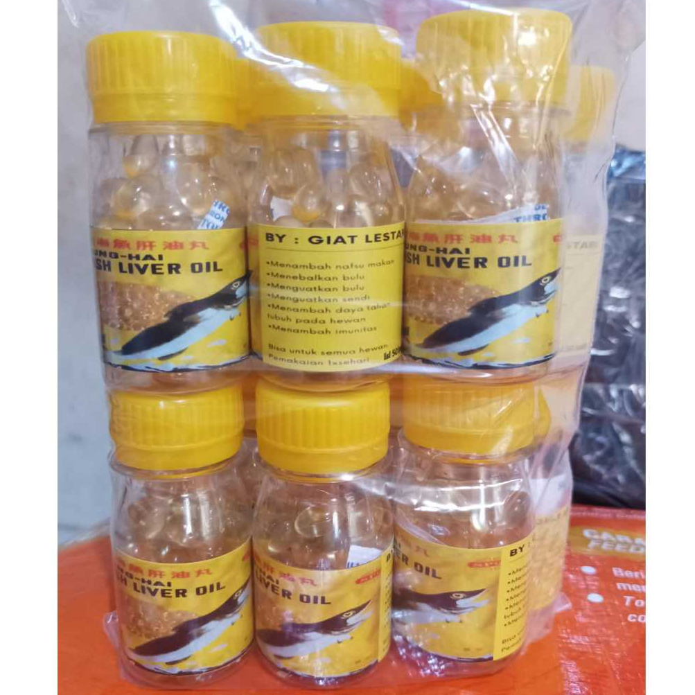 Jual Minyak Ikan Botol Fish OIL isi 50 butir Multivitamin untuk Kucing ...