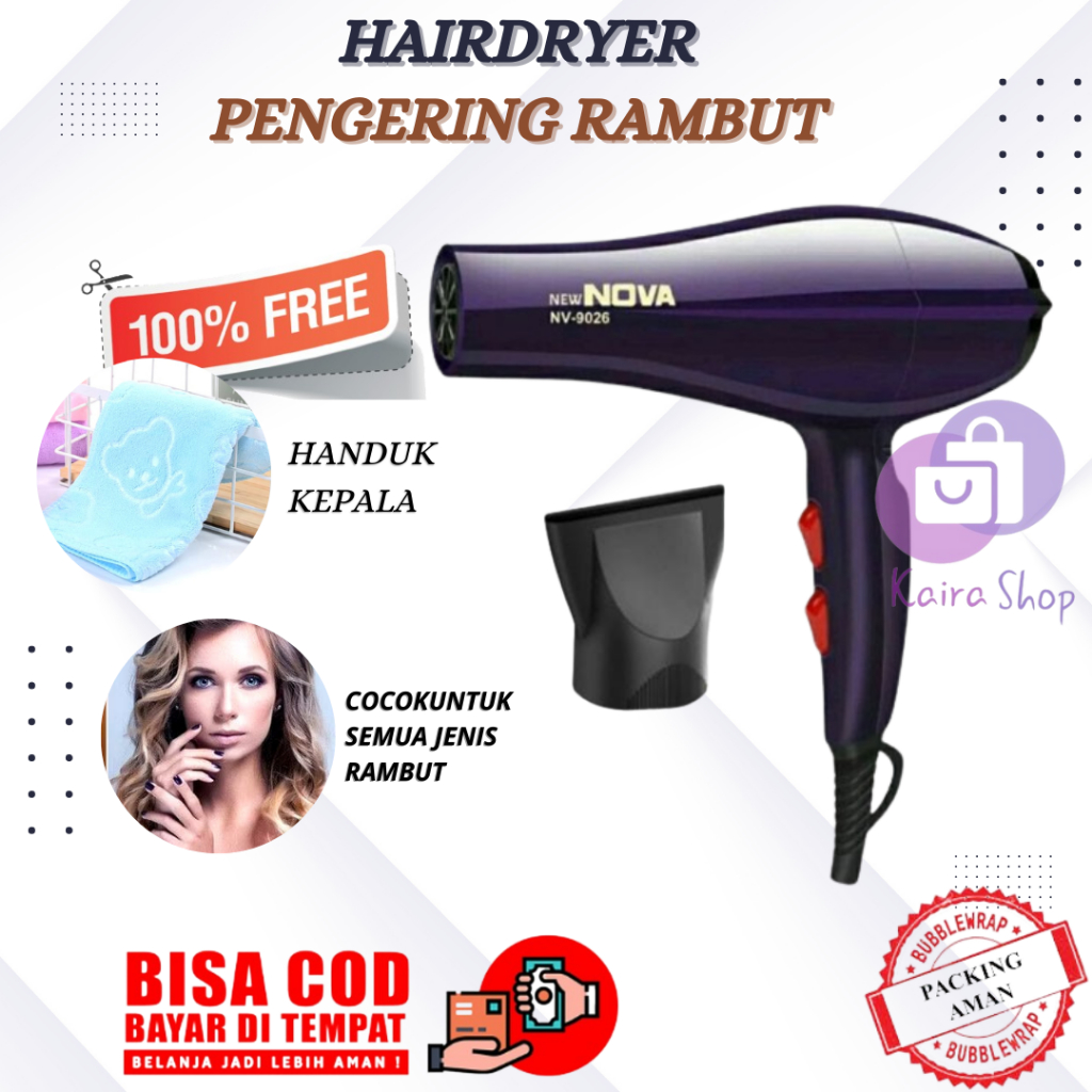 Pengering Rambut 500 Watt Hair Dryer Jual 500W Portable Hair Dryer