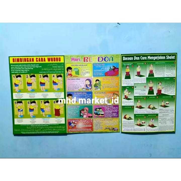 Jual poster edukasi isi 3 pcsTERLARIS!!!!! (BELAJAR BEWUDHU,BERDOA,BACA ...
