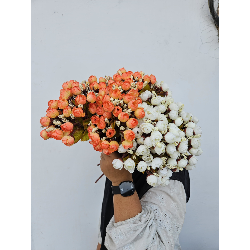 Jual MAWAR ARTIFICIAL MINI ROSE 21 DAN 15 KUNTUM BUNGA IMPORT PREMIUM ...