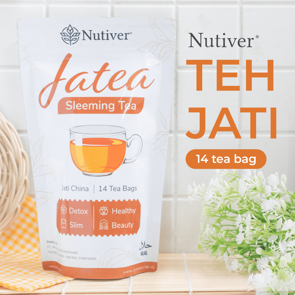 NUTIVER Teh Celup Daun Jati Cina Teh Pelangsing Slimming Tea Detox Alami Diet