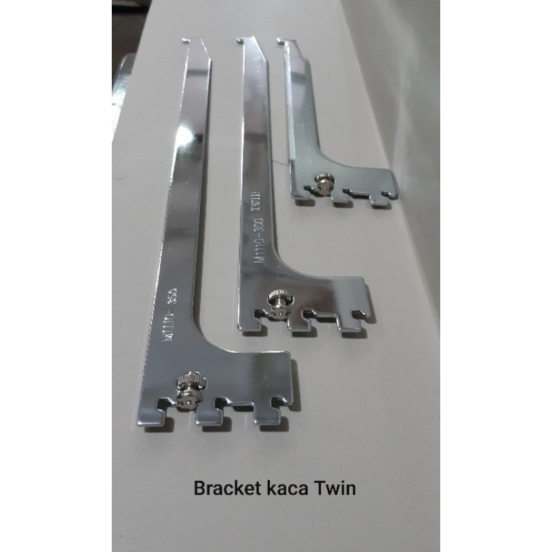 Jual Bracket kaca Twin / breket kaca rak display 20cm 25cm 30cm 35cm ...