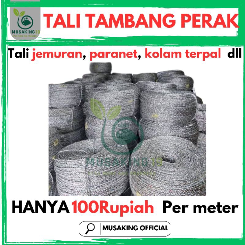 Jual Tali tambang perak untuk tali Jemuran, Paranet, Kolam Terpal dll ...