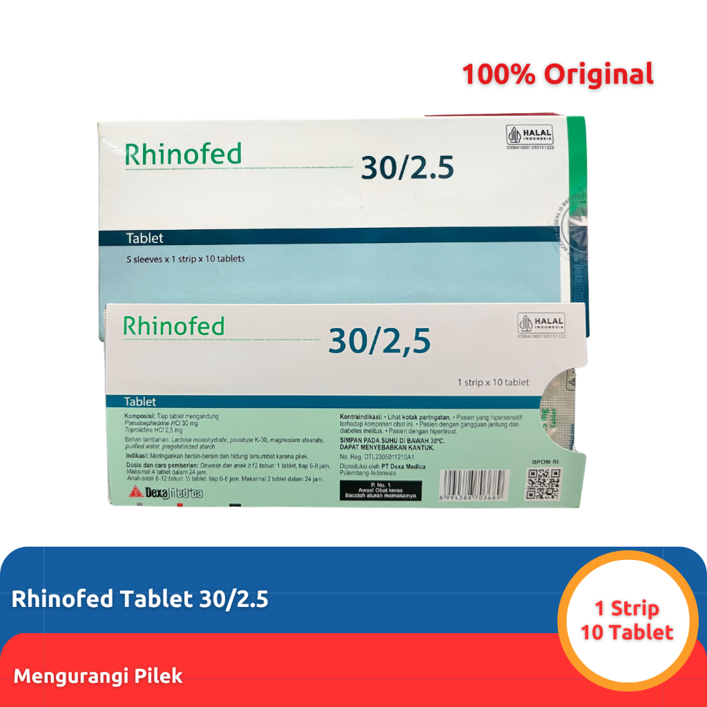 Jual [GRATIS ONGKIR] Rhinofed Sirup/Tablet Obat Pilek Anak dan Dewasa ...