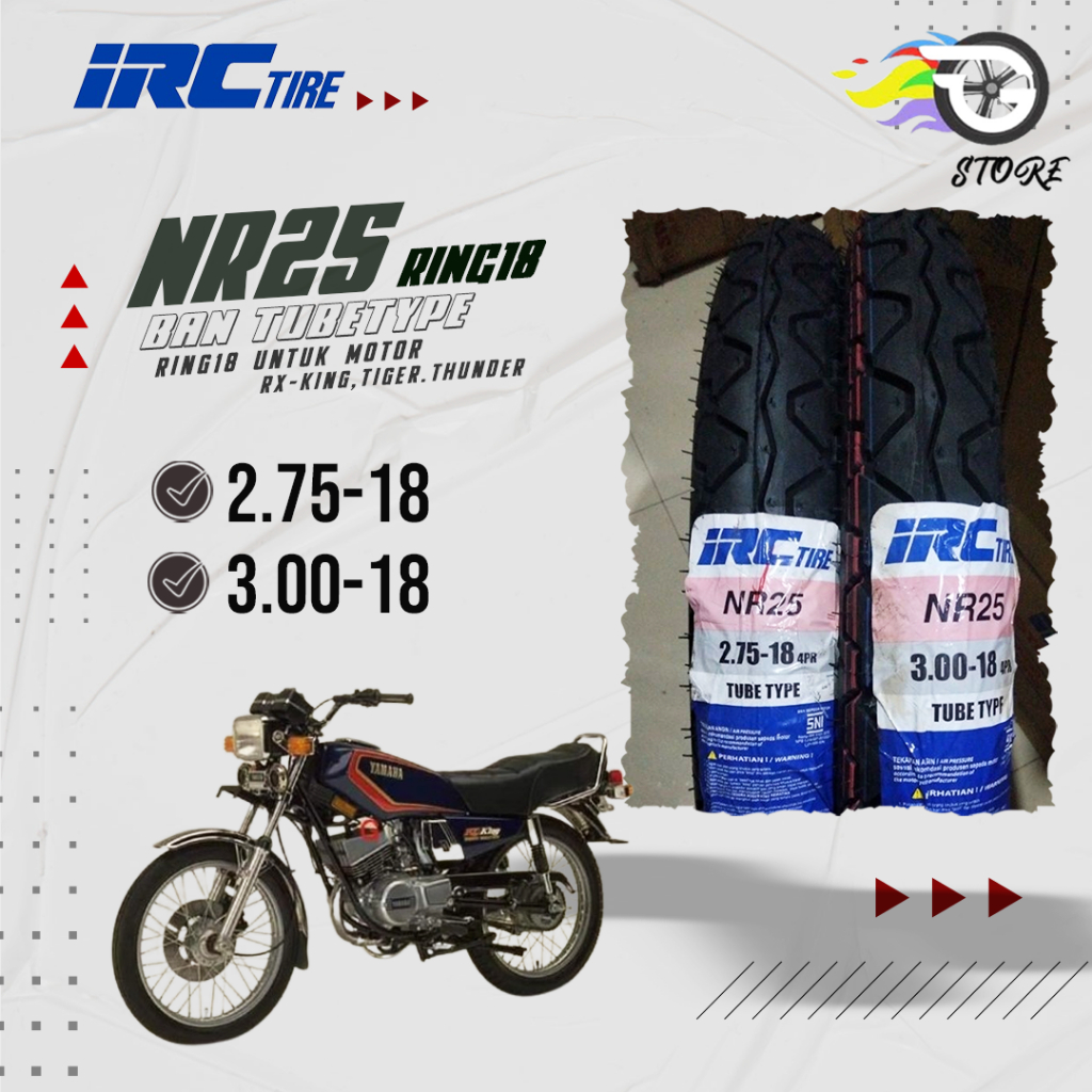 Jual Ban Motor Tubetype IRC NR25 Ring 18 2.75-18 3.00-18 Untuk Motor Rx ...