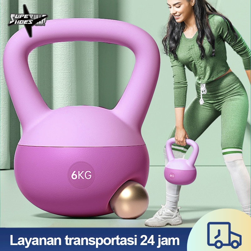 Kettlebell Lunak 4/6/8kg | Yoga Squat Dumbbell Set | Pengurangan lemak dan pembentukan tubuh |  Lembut Dumbbell Wanita Dumbel Kebugaran Rumah Latihan Beban | Peralatan Pelatihan Pantat