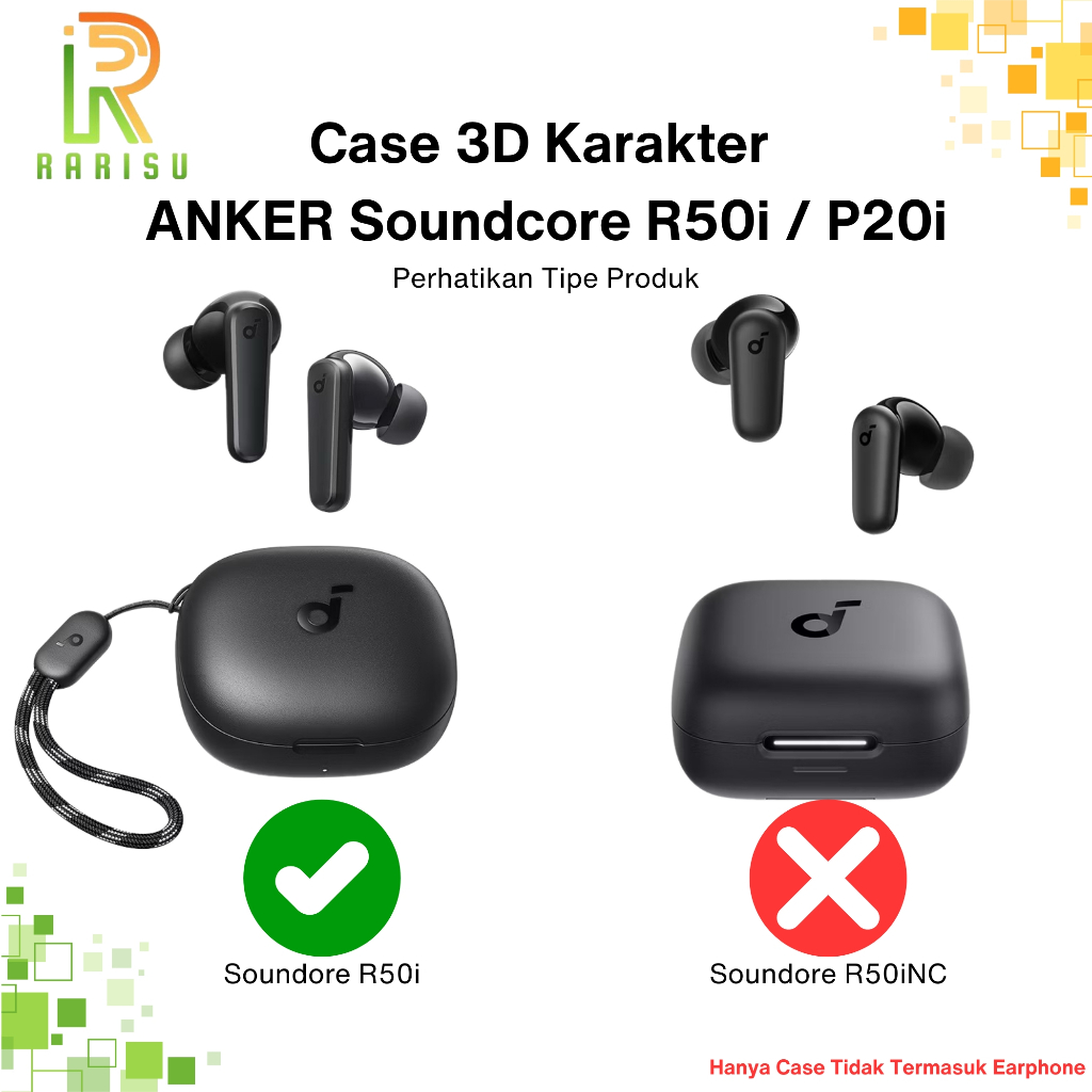 Jual Case Anker SoundCore R50i 3D Kartun Lucu Casing Earphone TWS ...