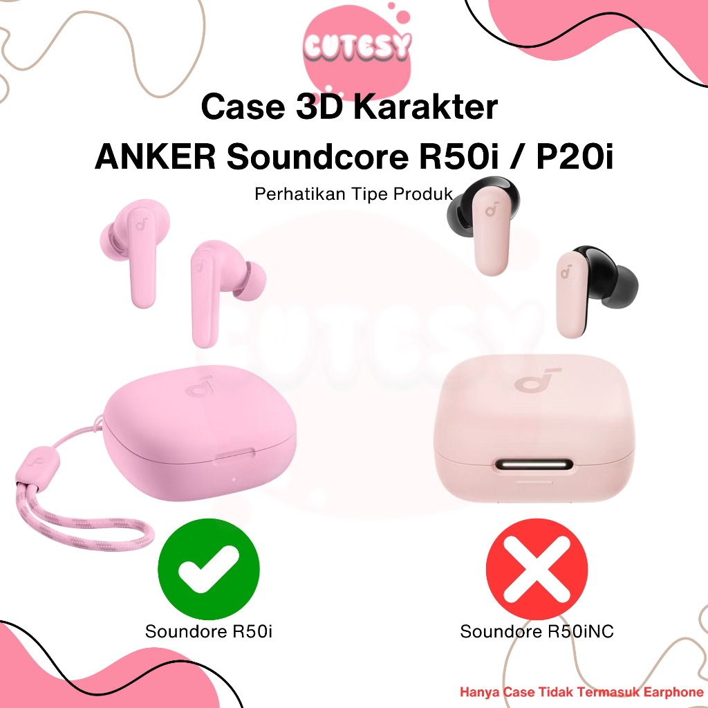 Jual Case Anker SoundCore R50i 3D Kartun Lucu Casing Earphone TWS ...