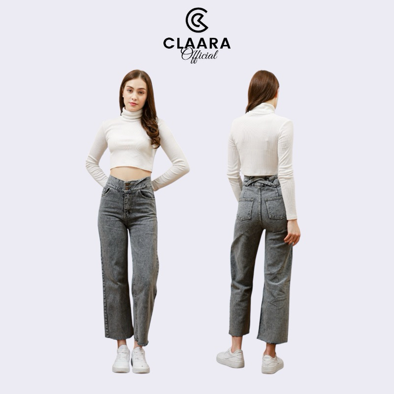 Jual Claara Celana Panjang Highwaist Kulot Loose Fit Shopee Indonesia