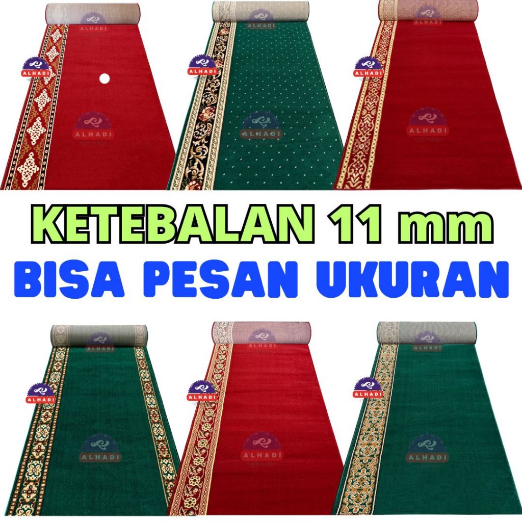Karpet Masjid METERAN 100x120cm Tebal 11mm Custom Ukuran Sajadah Roll Mushola Alhadi MIRGRA DYNABEL AL MIRA DYNASTY