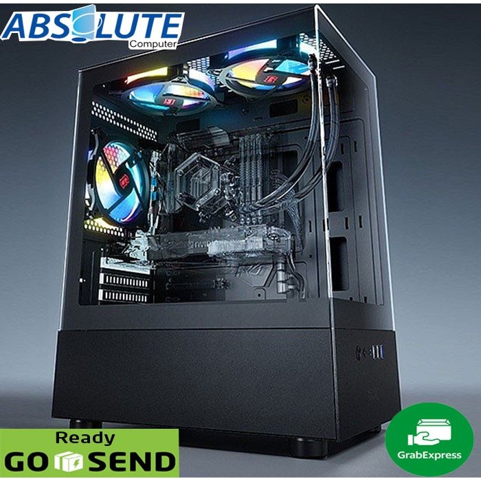 Jual Gamen GCS100 Black Front & Side Glass Tempered 3 Fan RGB GCS 100 ...
