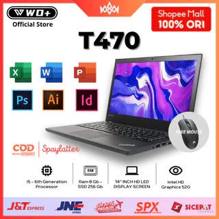 Laptop Lenovo Thinkpad T470 Core i5 Gen6 RAM 8GB SSD 256GB COD Second Like New 99% Original