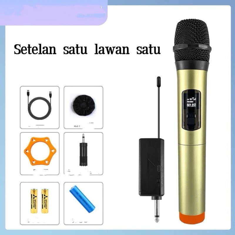 Jual WIRELESS MICROPHONE MKF 01 MIC KARAOKE SINGLE MIC | Shopee Indonesia