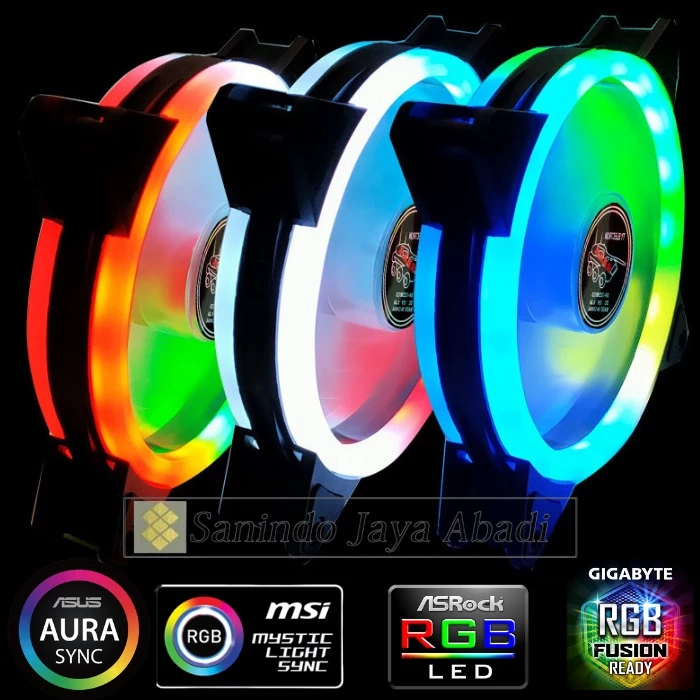 Jual Fan Casing ARGB 12cm 3pin 5V + 4pin Fan Case RGB Multi Color ...