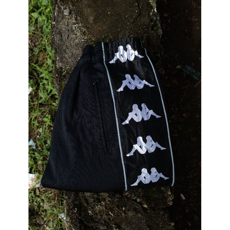Jual Trackpants Kappa Taped Big Logo Black White | Shopee Indonesia