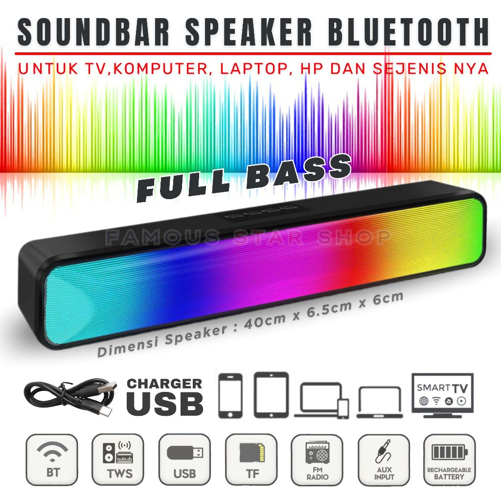 Jual MURAH BANGET Speaker Bluetooth Full Bass TV, Laptop, Komputer, HP ...
