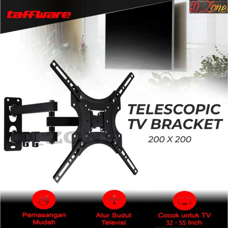 Jual Taffware Bracket TV Telescopic For 32-55 Inch TV LCD LED | Shopee ...