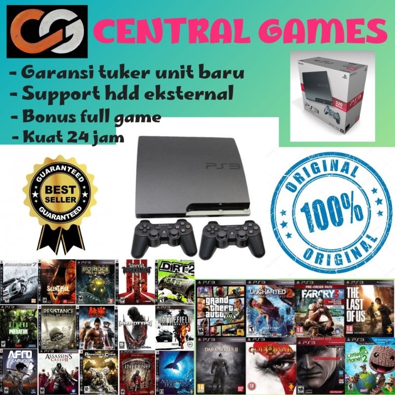 Jual Ps3 slim 500gb seri cuh-2xxx full game full set