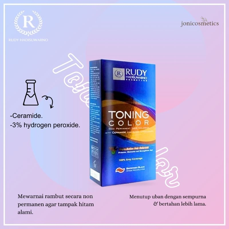 Jual rudy hadisuwarno toning color BROWNISH BLACK 120ml ||pewarna ...