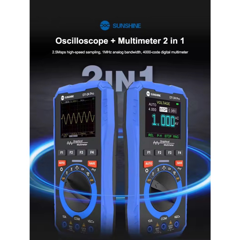 Jual OSCILLOSCOPE MULTITESTER 2 IN 1 - SUNSHINE DT-24 PRO | Shopee ...