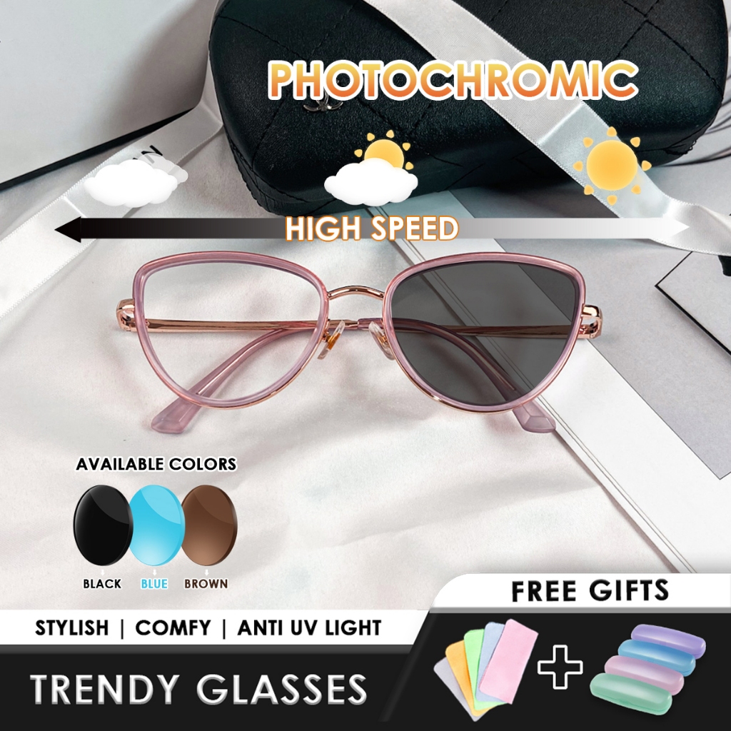 Jual (Free Box & Lap) minus/plus/Normal Kacamata Photocromic / Anti ...