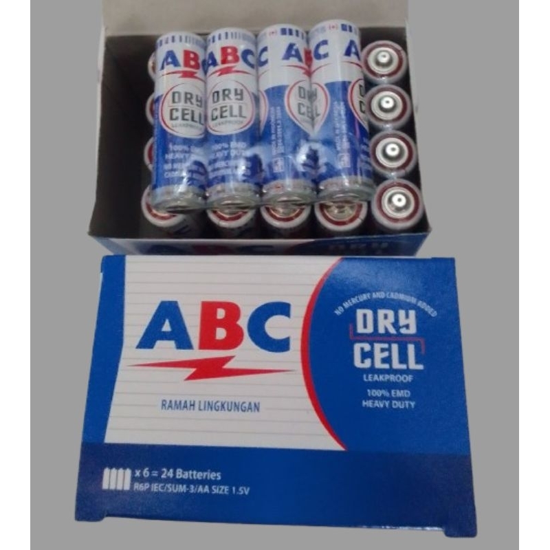 Jual batu baterai ABC biru AA size 1.5V isi 24 pcs | Shopee Indonesia
