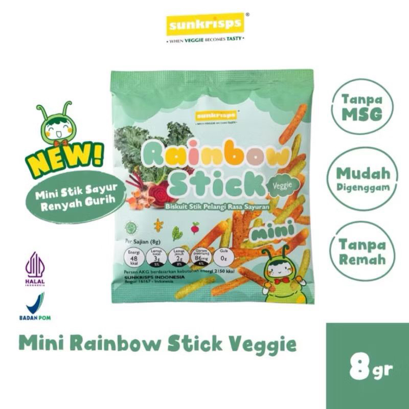 Jual Sunkrisps Mini Rainbow Stick 8g | Stik Pelangi | Snack Cemilan ...