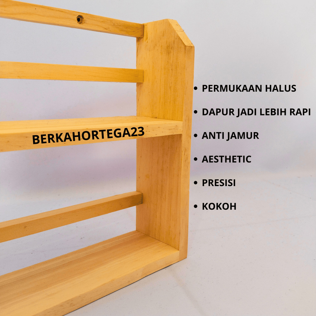 Jual Rak Bumbu Dapur 2 Tingkat Natural Free 10 Toples+Stiker+Sendok ...