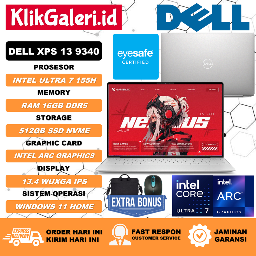 Jual Laptop Dell XPS 13 9340 Intel Core Ultra 7 155H 16GB DDR5 512GB ...