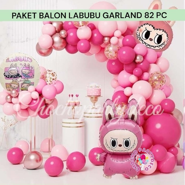 Jual Paket Balon LABUBU GARLAND 82 PC / Dekorasi Ulang Tahun Labubu ...