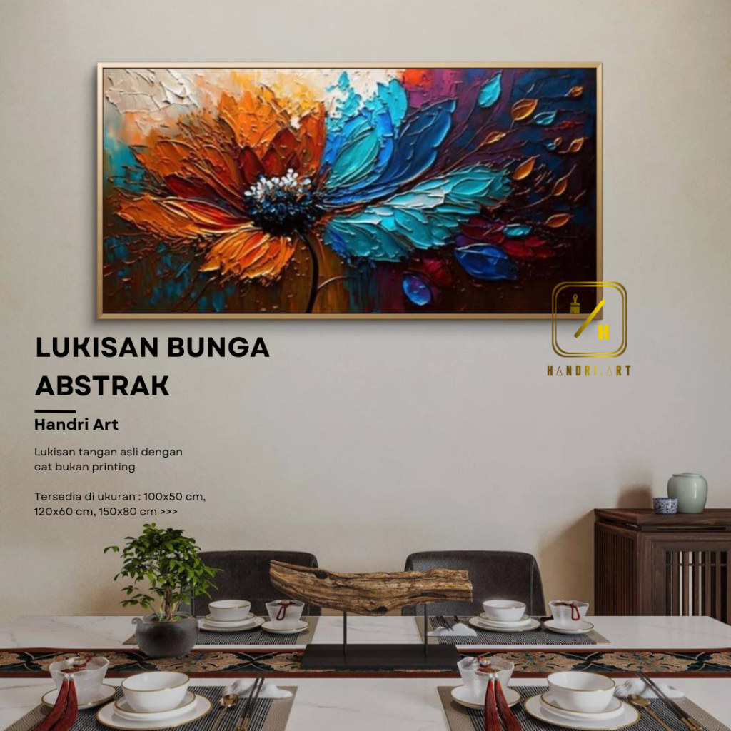 Jual Lukisan Bunga Abstrak Modern Elegan | Shopee Indonesia