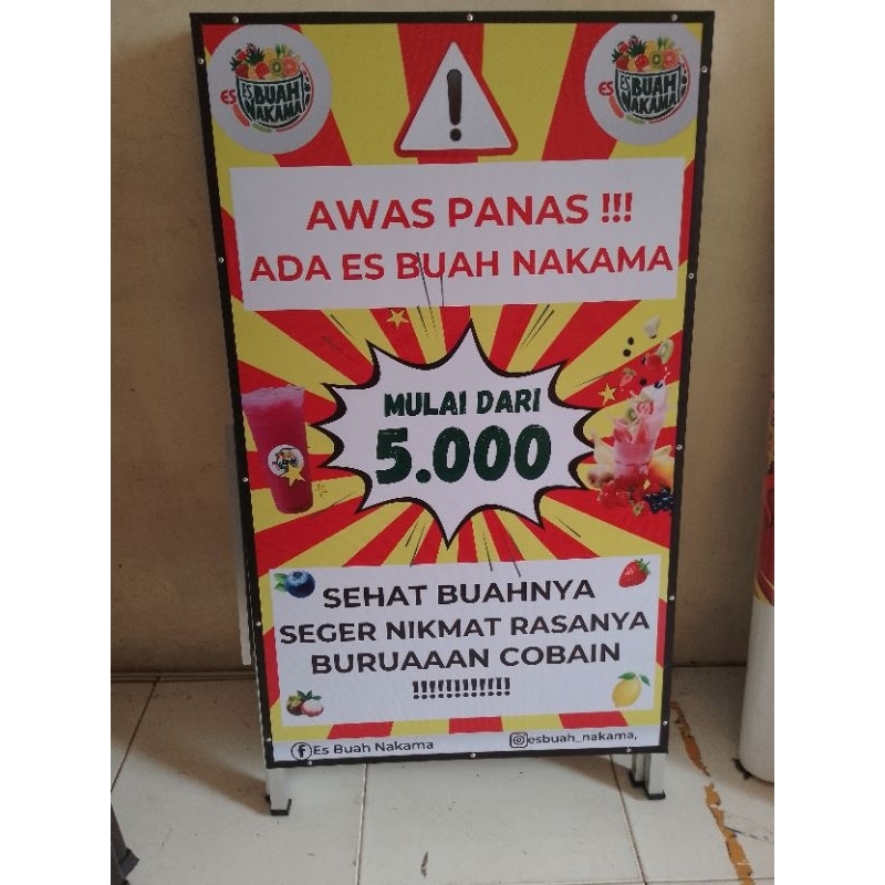 Jual Stand Promo Standing Banner Standing Menu ukuran 60x100 | Shopee ...