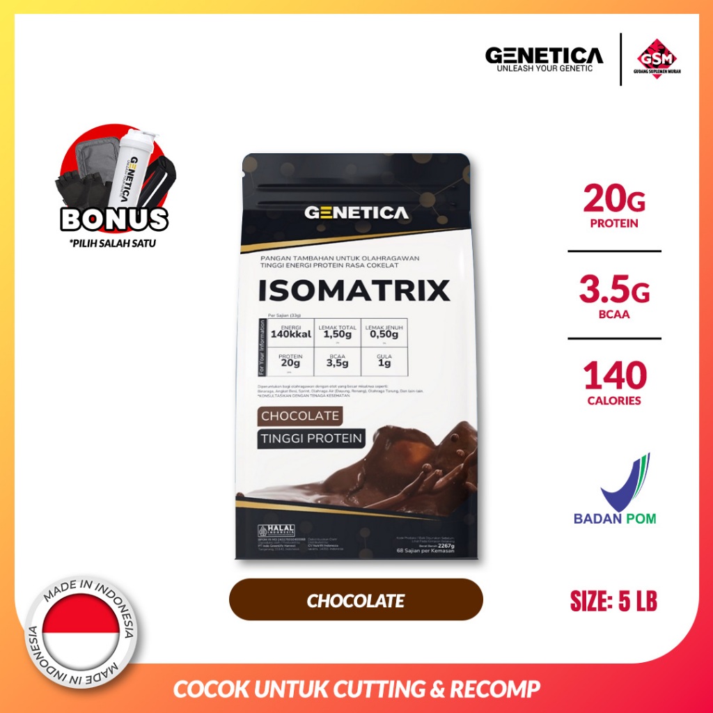 Jual Genetica Isomatrix 5 Lbs Whey Protein Isolate Suplemen Otot ...