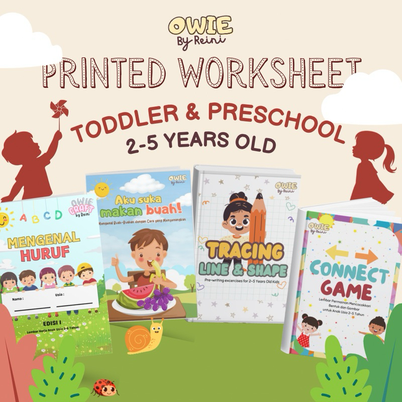 Jual “Toddler &amp; Preschool Owie by Reini” Printed Worksheet / Worksheet Cetak / Worksheet Anak ...