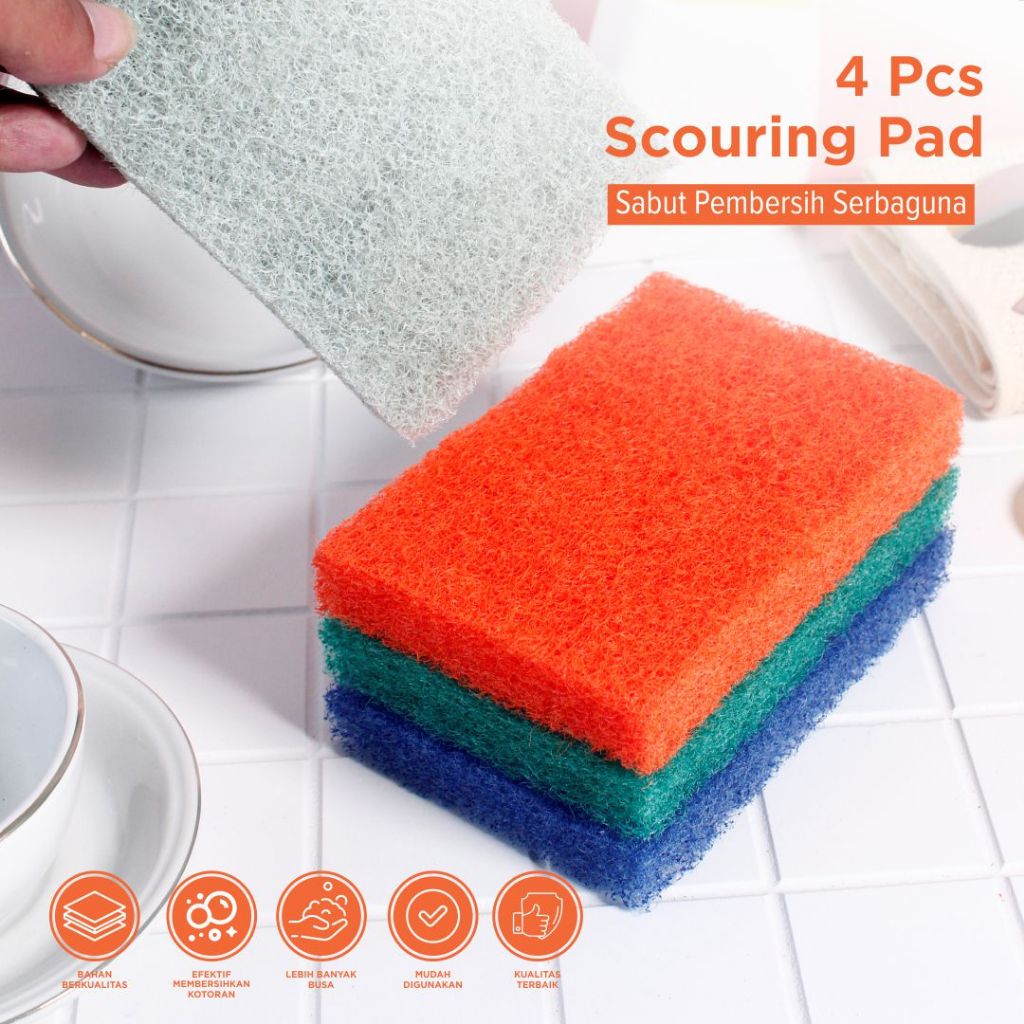 Jual Sabut Spons 4 Pcs Spons Sabut Pencuci Piring | Shopee Indonesia