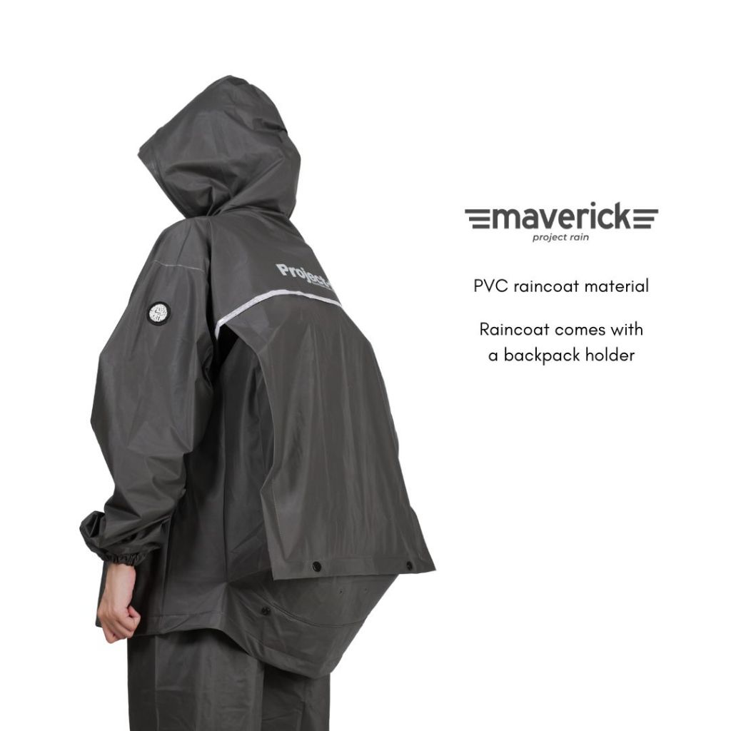 Jual Jas Hujan Maverick Grey Project Rain | Shopee Indonesia