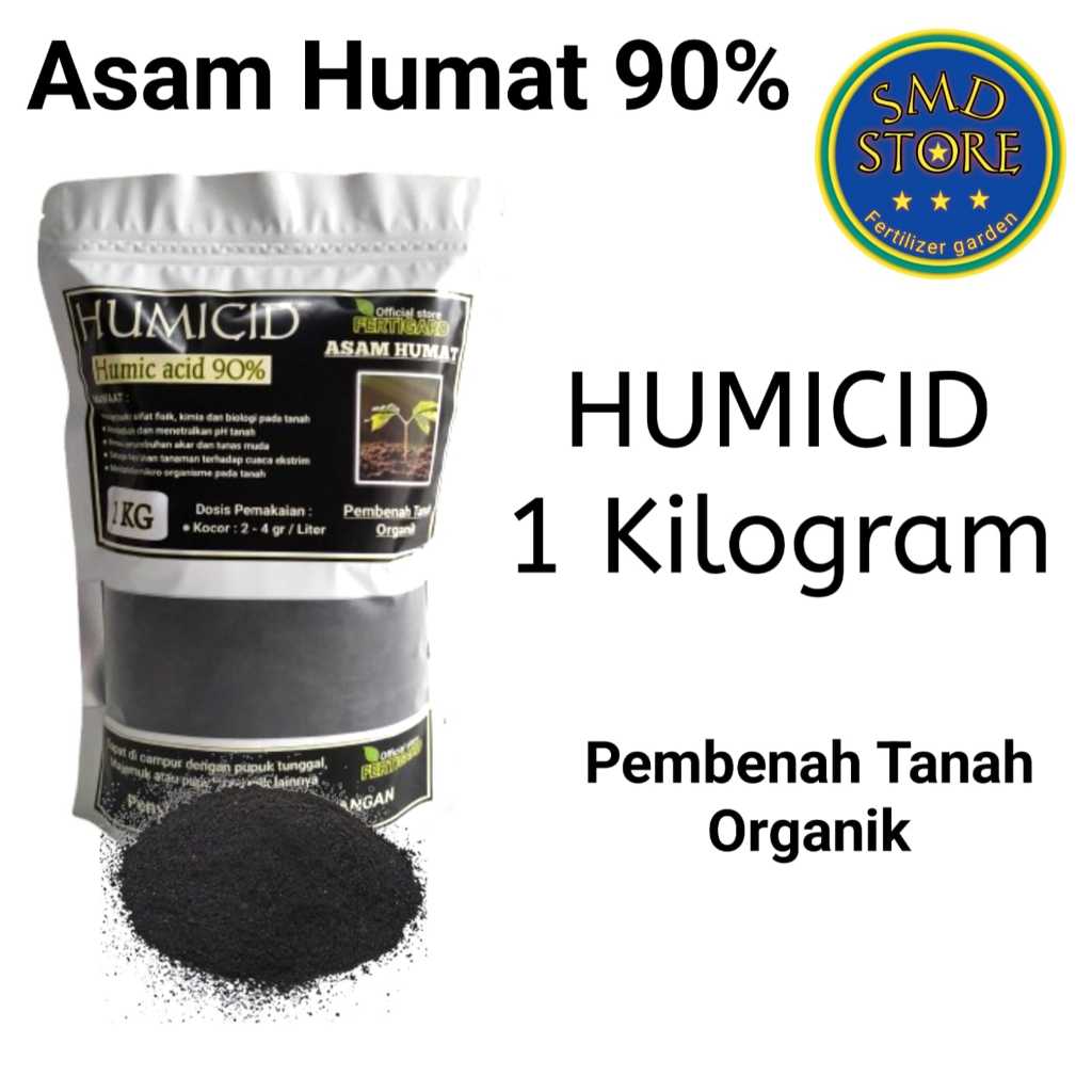 Pupuk Organik Asam Humat HUMICID 1 KG pembenah tanah untuk kesuburan tanaman dan media tanam