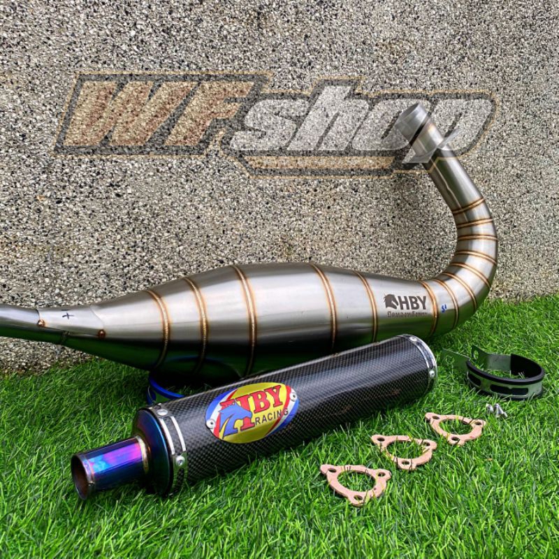 Jual KNALPOT NINJA R RR SS HBY THAILAND KARBON KEVLAR TYPE BLUE LURUS ...