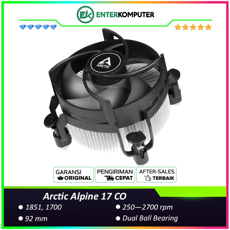 Ventirad ARCTIC Alpine 17 CO - Refroidisseur CPU Intel LGA1700, Ventilateur PWM 92mm