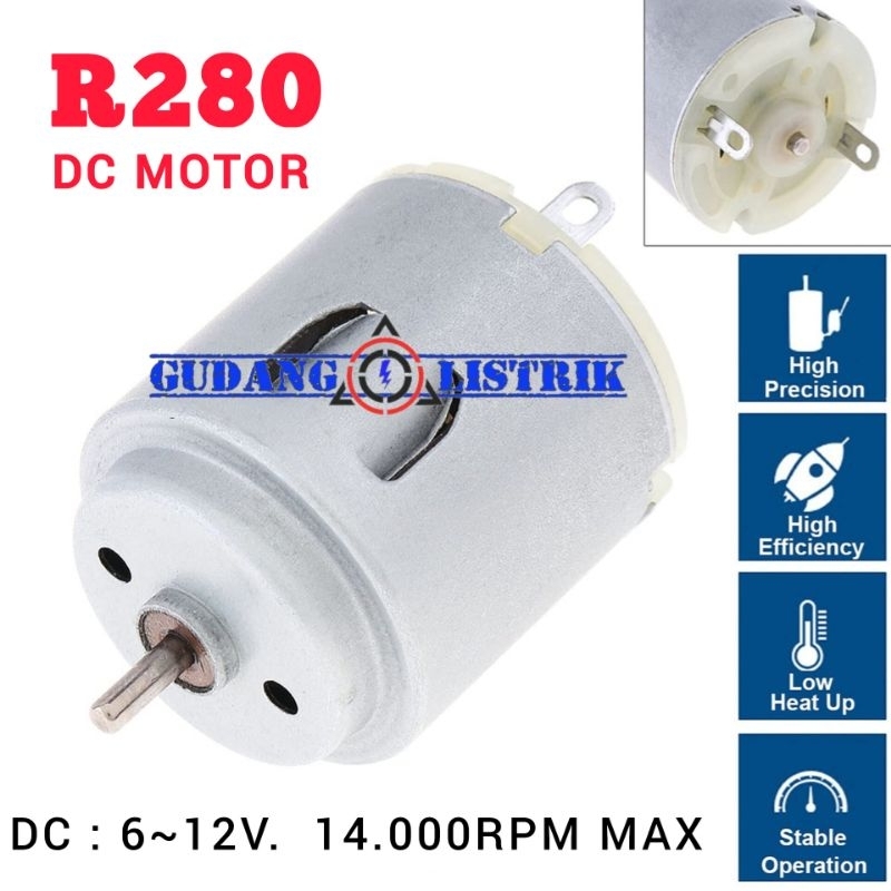 Jual Dinamo Motor DC 3-12V Brushed R280 High Speed As 2mm | Shopee ...
