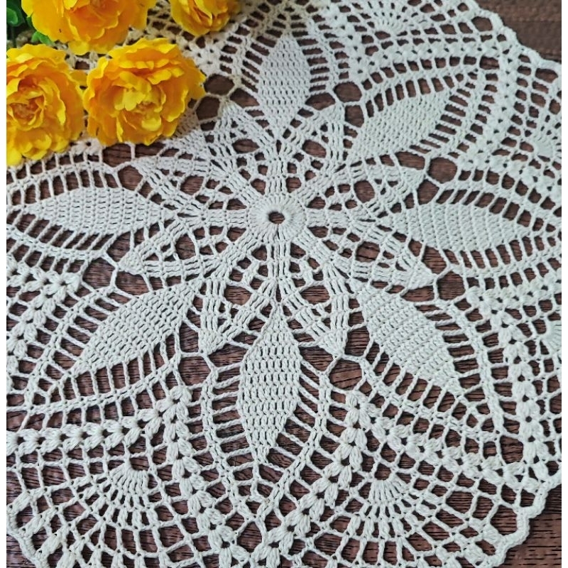 Jual taplak meja bulat kecil, rajutan tangan, handmade, doily crochet ...