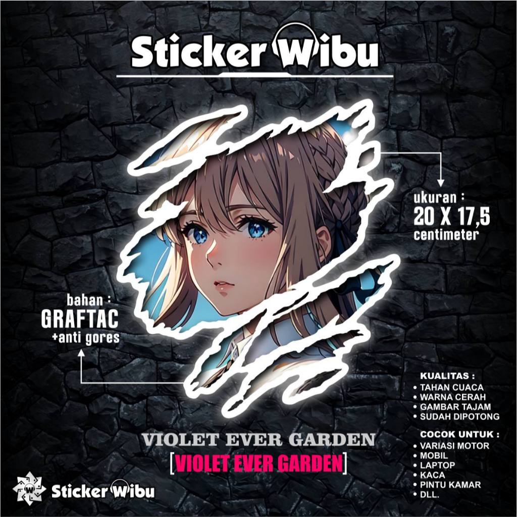 Jual STIKER ANIME UNIVERSAL VIOLET EVERGARDEN UNTUK MOTOR.MOBIL PC ...