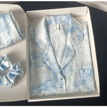 Piyama Satin Set Piyama Wanita Lengan Panjang Celana Panjang Pajamas Wanita Baju Tidur Wanita