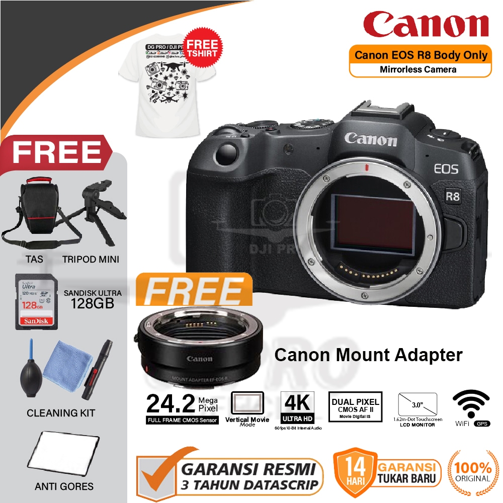 Canon EOS R8 kit 24-50mm IS STM Mirrorless Digital Camera Garansi Resmi
