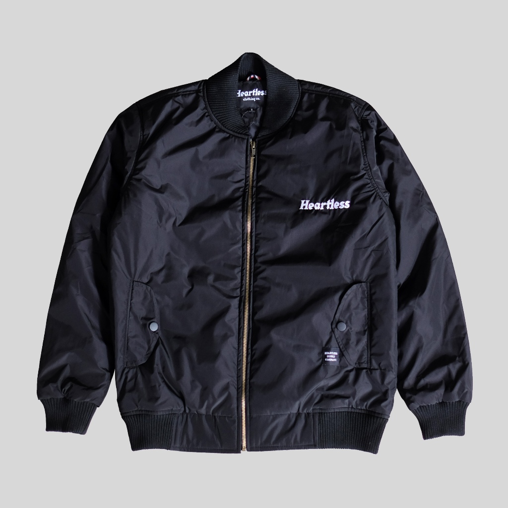 Jual HEARTLESS JACKET BOMBER LOGO BLACK | Shopee Indonesia