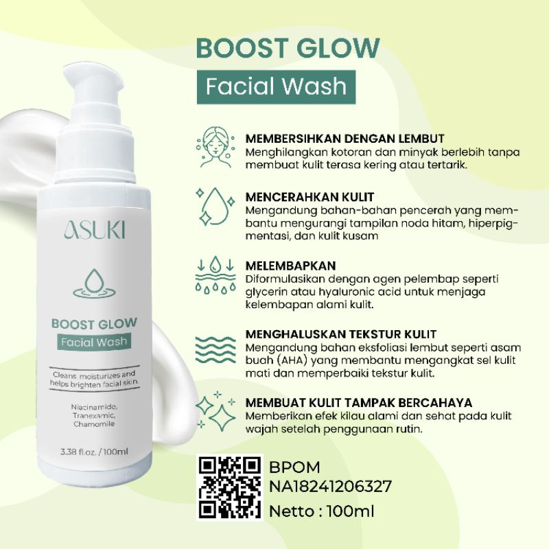 Jual Asuki Boost Glow Facial Wash Ml Sabun Cuci Muka Untuk Kulit Berminyak Kusam Dengan