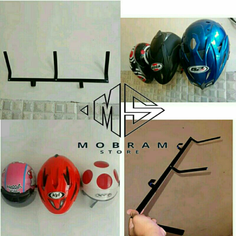 Jual RAK GANTUNGAN HELM MINIMALIS / RAK HELM DAN JAKET PLAT STRIP 3 ...