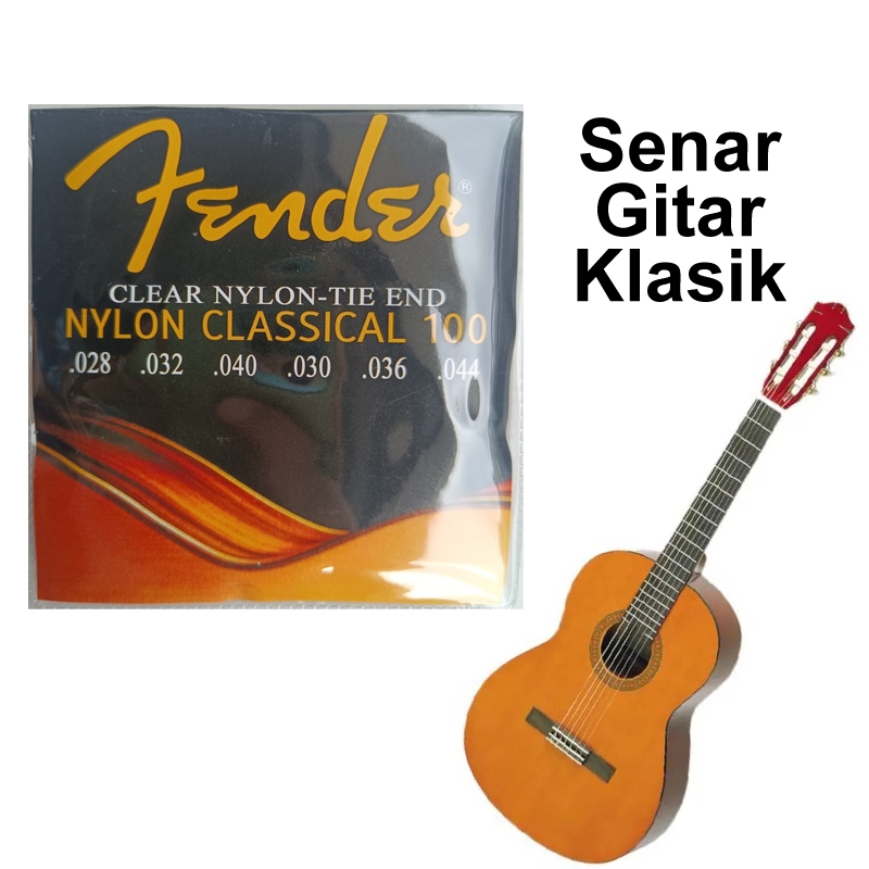 Jual Senar Gitar Klasik Fender Clear Nylon Full Set Classical Guitar ...