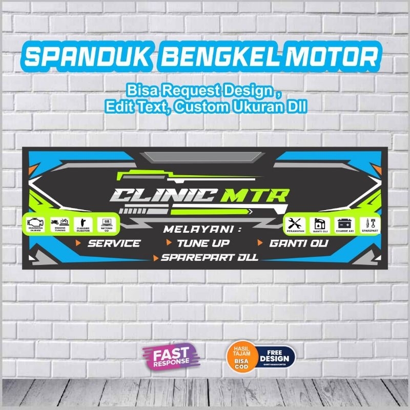 Jual Spanduk Bengkel Motor Racing Bisa Custom Nama | Shopee Indonesia